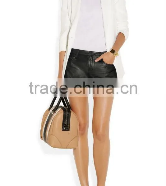 Women Sexy Short Cheap Synthetic Leather Shorts With a High Waist