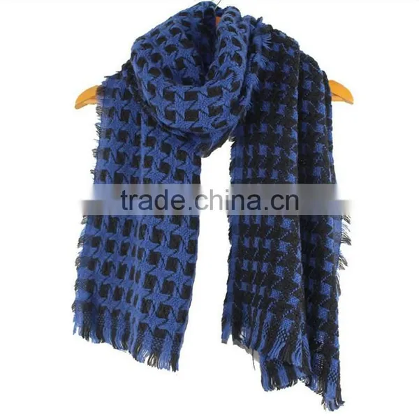 Women Soft Fringe Winter Plaid Cashmere Scarf photo-4