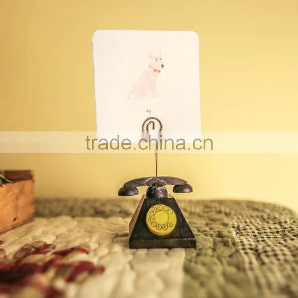Novel Cute Clock Camera TV Telphone Shape Name Card Paper Photo Clips Stand Holder Resin Craft for Logo Custom photo-2