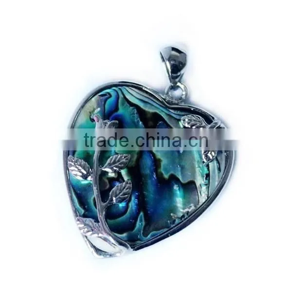 Rose Heart Abalone Shell Beads Pendant