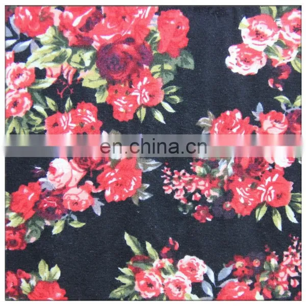 Spandex Cotton Jersey Printed Fabric for Ladies Shirt Dress photo-2
