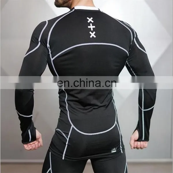 Muscle o Neck Elastane Gym Mens Compression Shirts photo-2