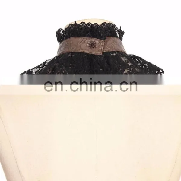 Steampunk Laced Jabot With Gear Decorations on a Choker-collar With a Real Clock photo-2