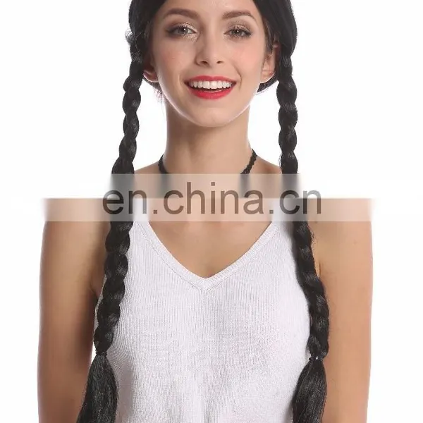 Black Pigtail Party Wigs P-W229 photo-3