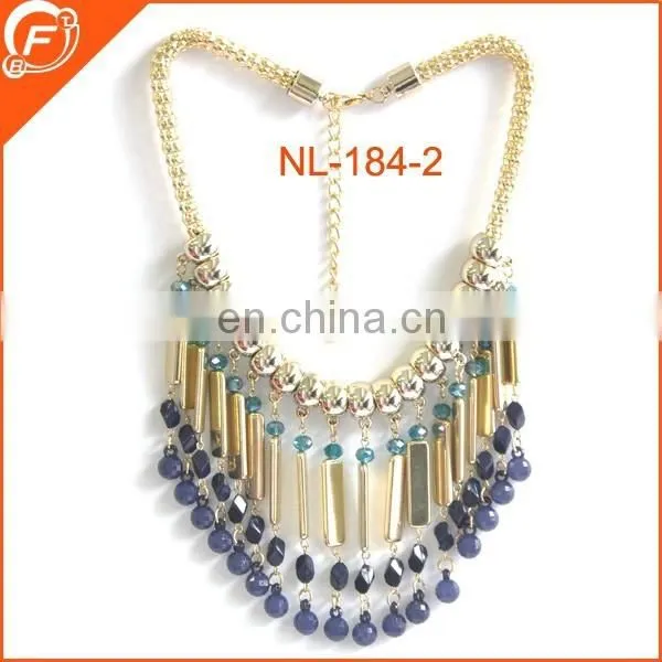 Women Dressing Metal Chain Necklace With Tubes photo-2