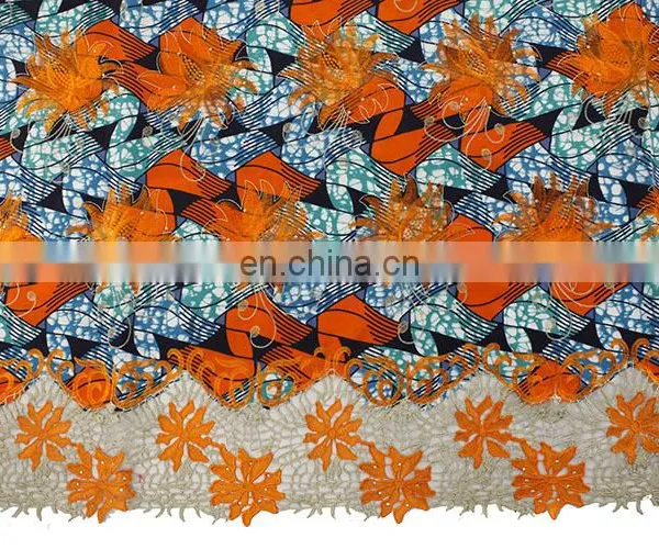 New Product Fashion Design African Guipure Lace Wax Prints Fabric photo-2