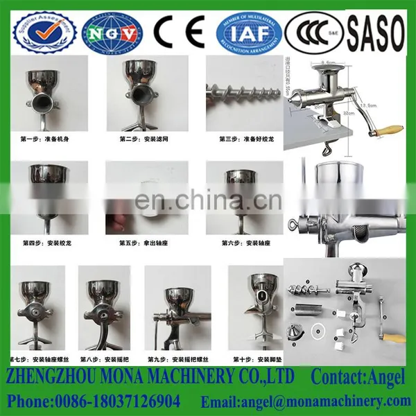 High Quality Stainless Steel Wheat Grass Manual Slow Juicer for Sale photo-4
