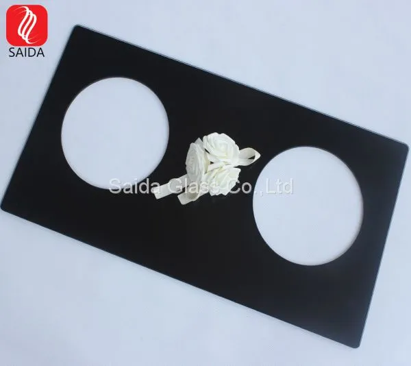 Customized High Quality 8mm Thickness Topcover Black Ceramic Glass With Cutout Hole for Home Stove