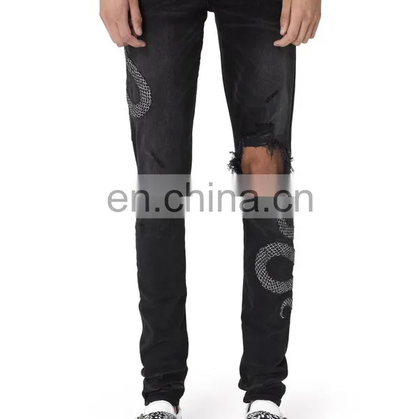 DiZNEW STRIPED MENS DENIM CUSTOM LOGO PANTS JEANS FOR MEN photo-3