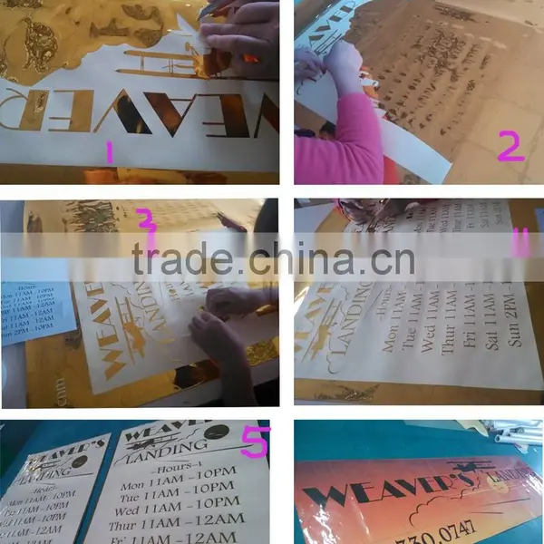 Window Lettering Sticker Kiss Cut Gold Sticker Decoration photo-2
