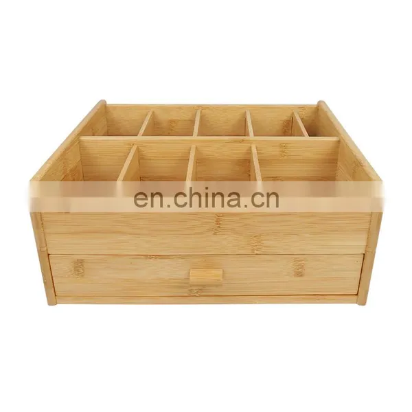 Home Office Bamboo Desk Drawer Organizer Bamboo Desktop Organizer Durable Wood Table Top Storage for Pencils