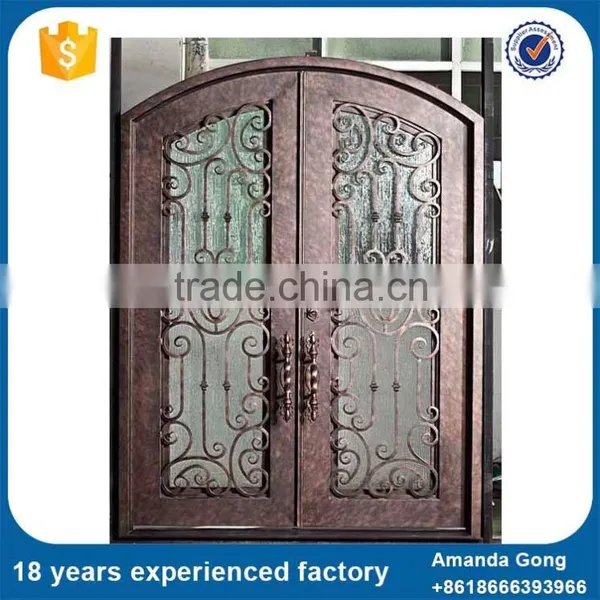 OEM Available Inexpensive Security Forged Iron Entry Doors photo-2