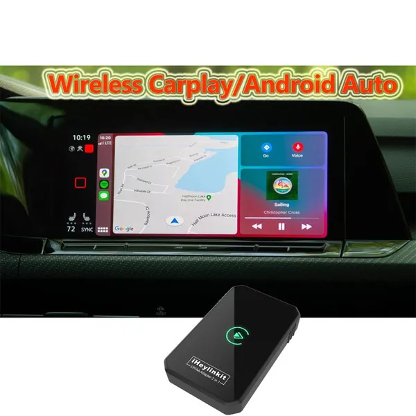 IHeylinkit Wired CarPlay Android Auto to Wireless 2 in 1 Adapter