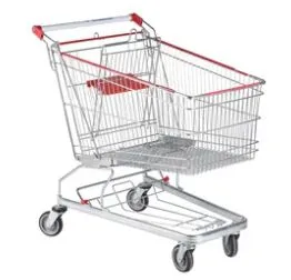 Supermarket Shopping Trolley With Elevator Castor Wheels photo-4