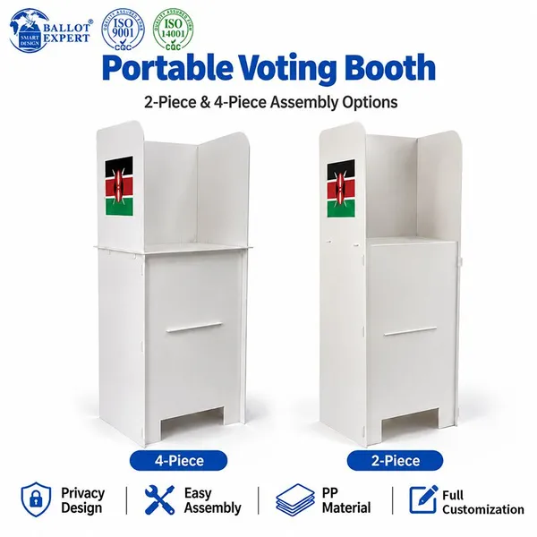 Custom Corrugated PP Voting Booth With 2-Piece & 4-Piece Assembly Options