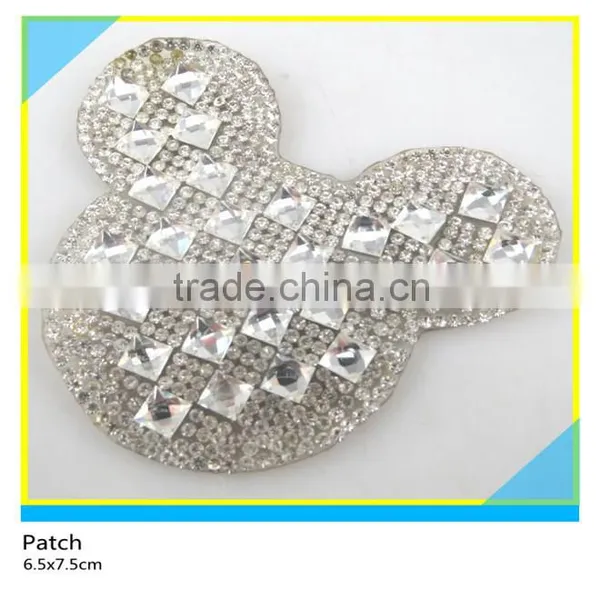 Hotfix Rhienstone Star Design Patch Clear Crystal Rhienstone Applique 7X7cm photo-3