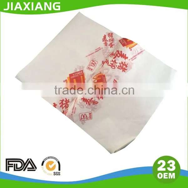 Printed Burger Sandwich Wrap Food Grade Pe Coated Paper