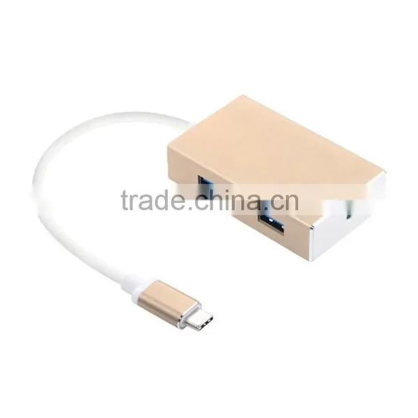 Universal Travel Aluminum USB 3.1 Type-c Male Adapter With 4 Port Hub photo-2