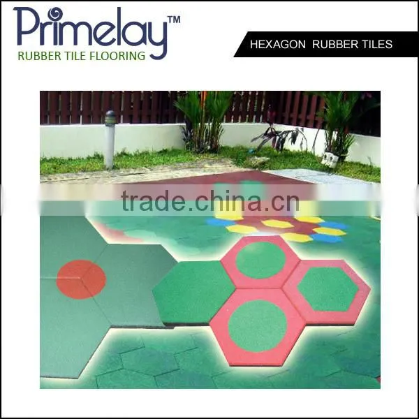 Attractively Designed Hexagon Rubber Tiles For Children Playground photo-2
