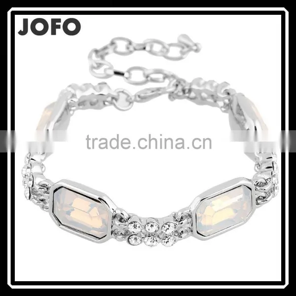 JOFO Jewellery - Bracelet Made With Nickel Free & Silver Plating White Oval Stone Bracelet XPJ0300