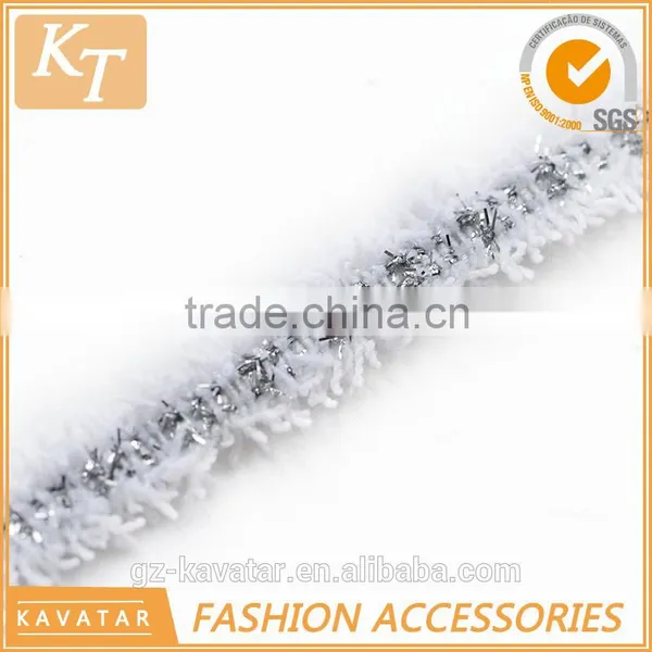 100% Cotton Ribbon Trim With Silver Thread photo-3