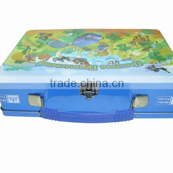 Handle Tin Box,lunch Tin Box With Handle, Full Colour Printing