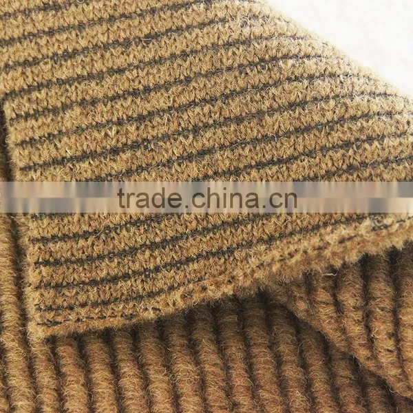 3D Strip Jacquard Wool Knit Fabric for Winter Coat photo-3