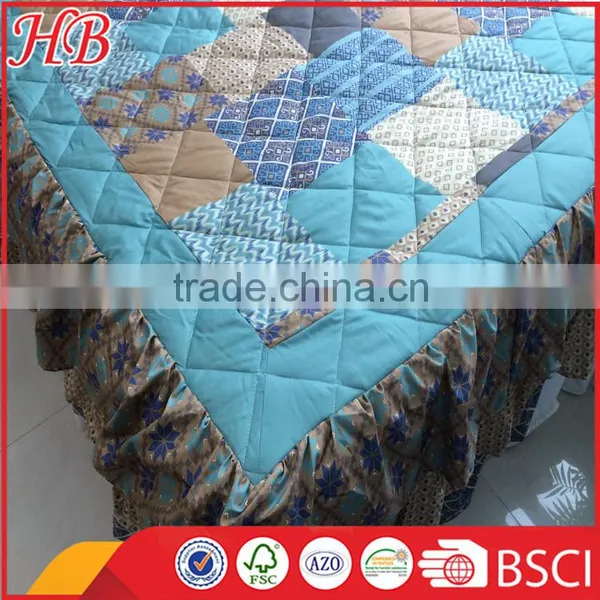 2016 Fashion Design 100% Polyester High Quality Service Strict Inspection Different Style Plain Patchwork Quilt photo-3