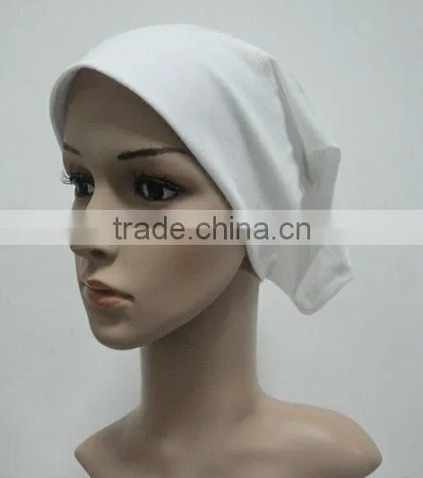 C002 Plain Tube Underscarf With Stiff on Front,cotton Underscarf and Hats