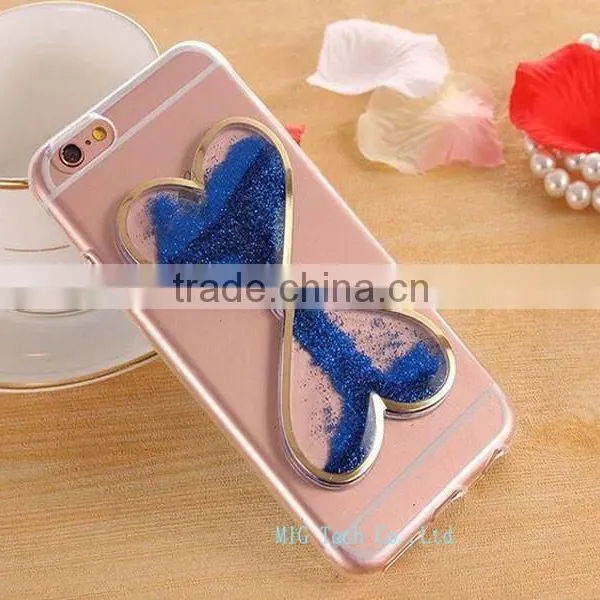 Fasion Designed 3D Heart-Shaped Quikcksand Cell Phone Case, Transparent Soft TPU Cover for Iphone 6/6s photo-5
