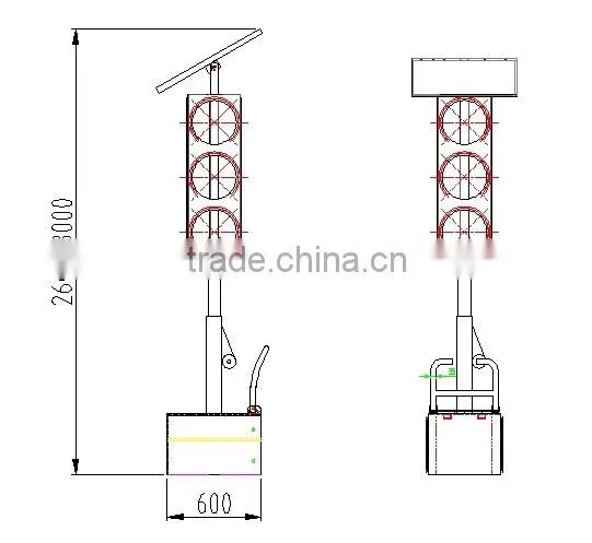 Hot Selling Kutuo Solar Traffic Light 300mm Mobile Solar Energy Traffic Cone Light photo-5
