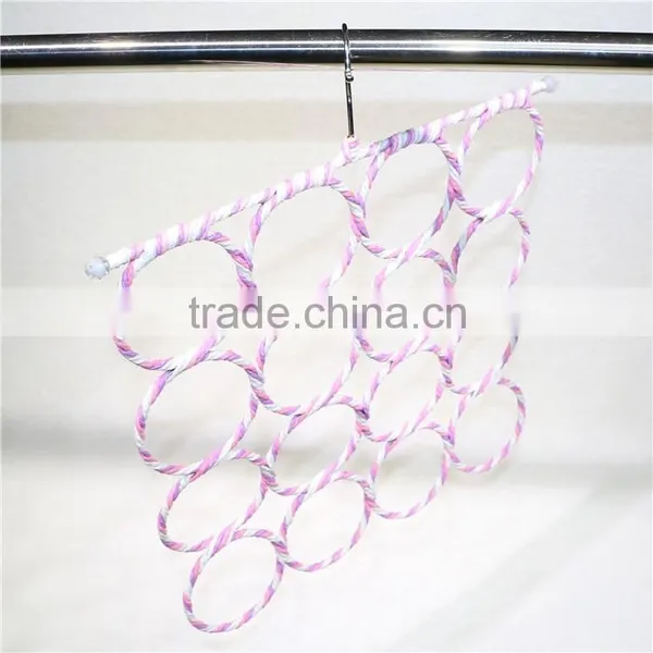 16 Ring Holes Pretty Fashionable Silk Scarf /Ties/belts Hanger, Unique Paper Rattan Wire