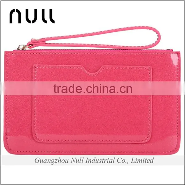 Hot Selling Candy Colorful Patent Leather Outside Pocket Zipper PU Wallet for Girl photo-2
