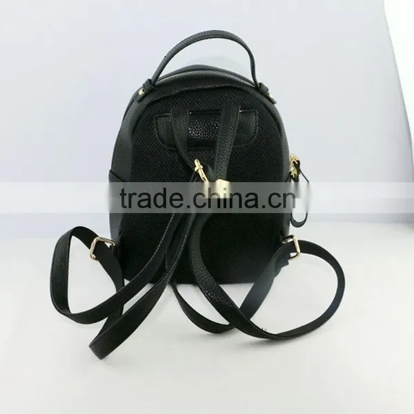 New Arrival Snakeskin Pattern Style Cute Girls Small Fashion Leather Backpack photo-3