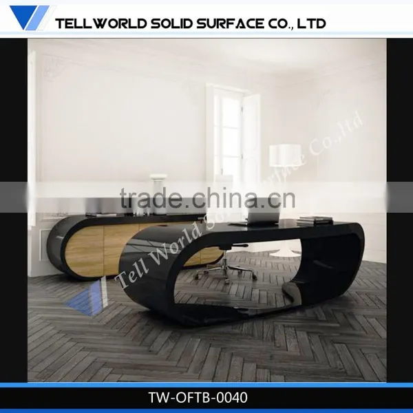 Hot Sale Modern Elegant Design Acrylic Curved Office Desk photo-2