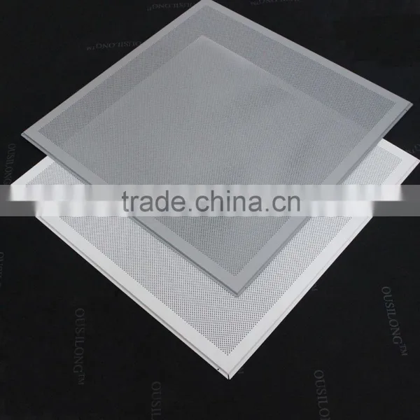 SGS Tested Fireproof Aluminum or GI Perforated Ceiling Tiles 600x600, Aluminum Acoustic False Ceiling Panel photo-2