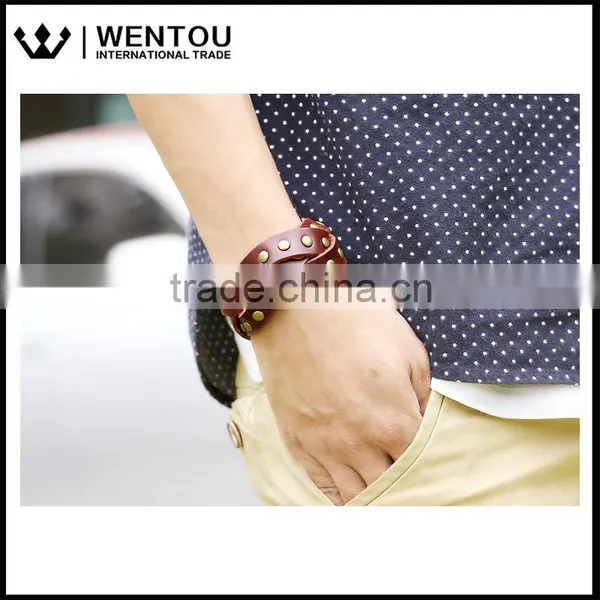 Wholesale Fashion European Vintage Leather Wrap Bracelet photo-4