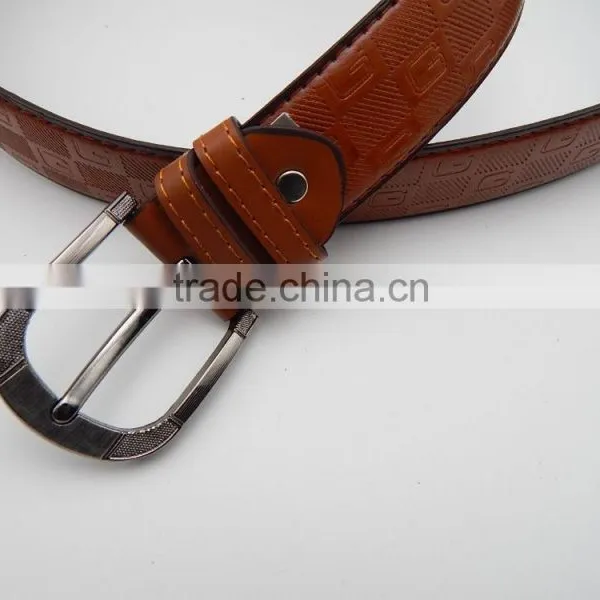 Brown Color Cheap Price PU Leather Belt for Men Cow Hide Factory Direct Eco-friendly Material photo-3