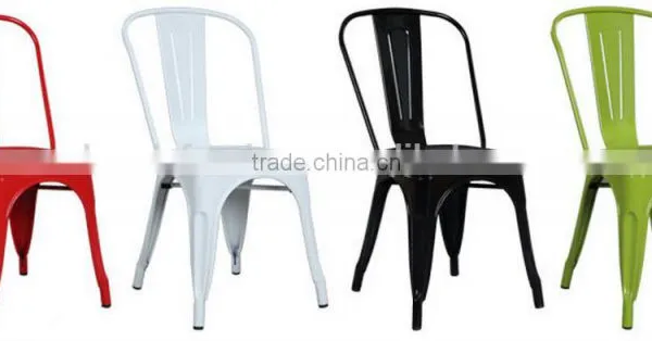 2016 Hot Sale Industrial Metal Chair Gloss Finish Dinning Colorful Stackable Side Chair