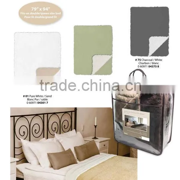 100%polyester Knit Solid Reversiblel Blanket