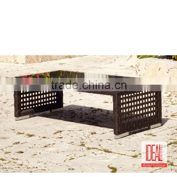 Rectangle Outdoor Rattan Wicker Coffee Table photo-6