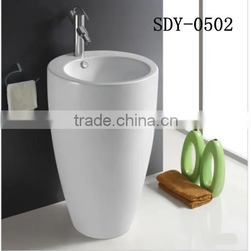 Ceramic Round Wash Pedestal Basin Bathroom Big Size Basin photo-2
