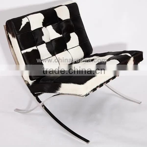 Cowhide Barcelona Chair for Living Room photo-2