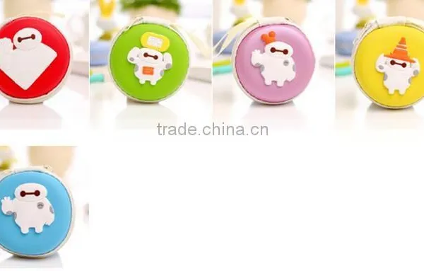 Wholesale Zipper 3D Custom Cartoon Big Hero Animal Printing Wallet Pouch Cute Rubber Silicone Emoji Round Shape Euro Coin Purse photo-4
