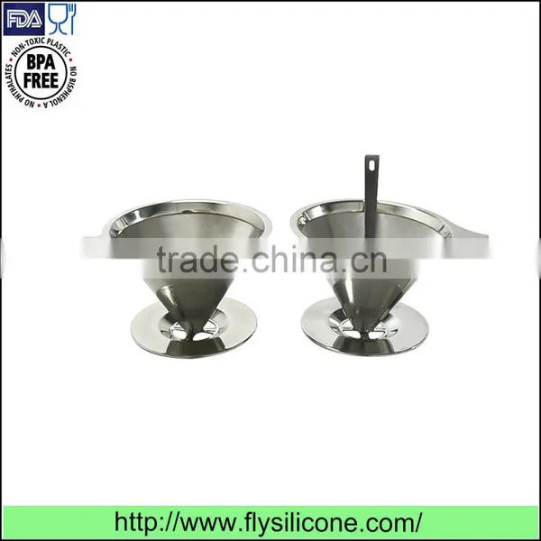 High Quality Wholesale Pour Over Stainless Steel Coffee Cone Dripper With Cup Stand photo-5