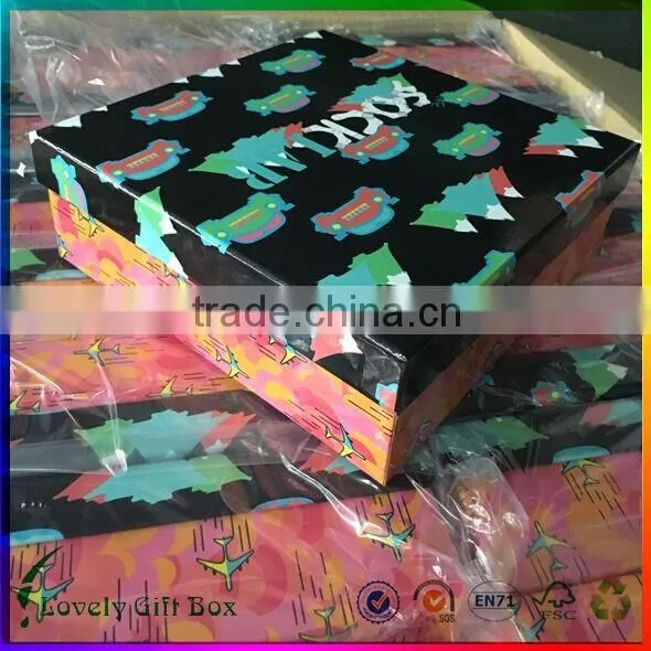 Cheap Handmade Cardboard Colourful Custom 7pk Sock Gift Packaging Box photo-3