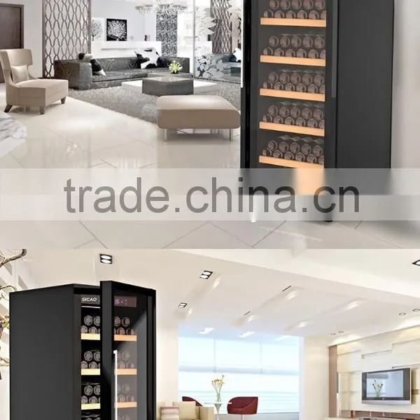 SICAO New Compressor Wine Cellar Cooler Double Layer Glass Door Wine Refrigerators With AC100~240V