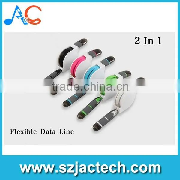 Colorful Retractable Micro USB Cable for Android /for Iphone