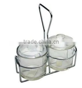2-hole Wire Condiment Jar Holder