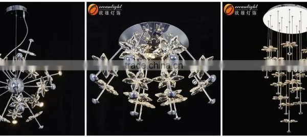 Modern Crystal Flower Light Crystal Chandelier Hanging Pendant Light Modern Chandelier OM66130-4+8+4 photo-6